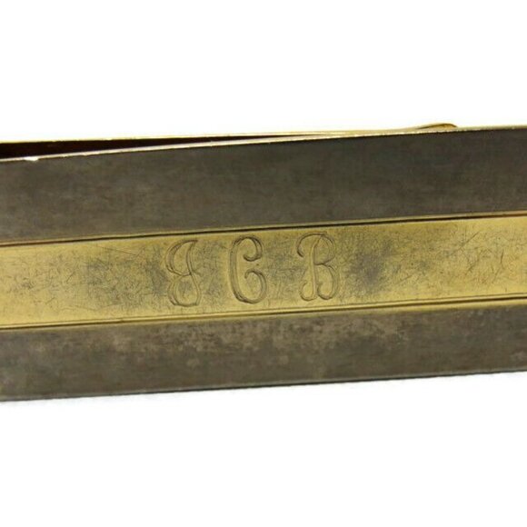 "JCB" Monogram Money Clip Stainless Steel Gold Tone Credit Card Cash ID Holder - Picture 5 of 7